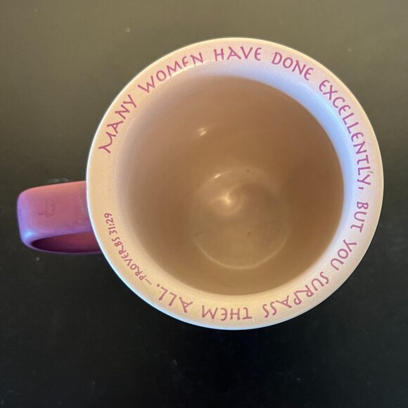 Set of 2 Abbey Press “You Are An Amazing Woman” Stoneware Mugs ~ Green & Purple - Picture 6 of 12